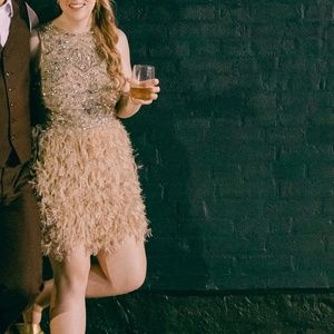 ASOS Design Sequin Feather Party Dress